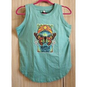 Women's Tank Size S Seattle Pacific Northwest Boho Hippie Butterfly Graphic NWT